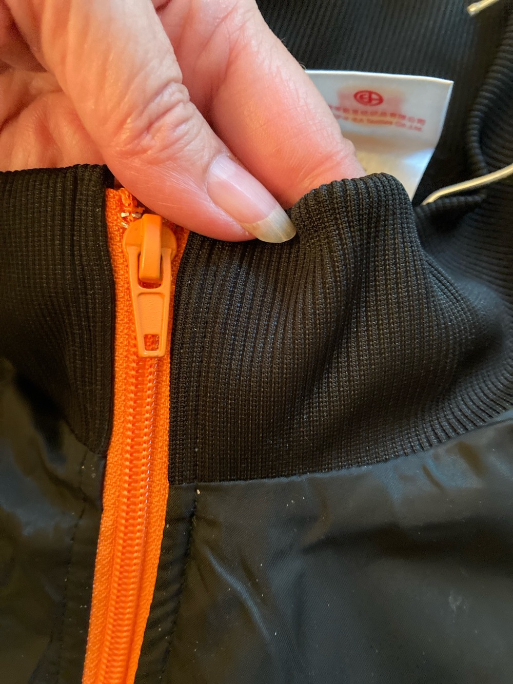 Burger King Men's Black Bomber Jacket Fleece Lined with Orange Trim - Picture 13 of 13